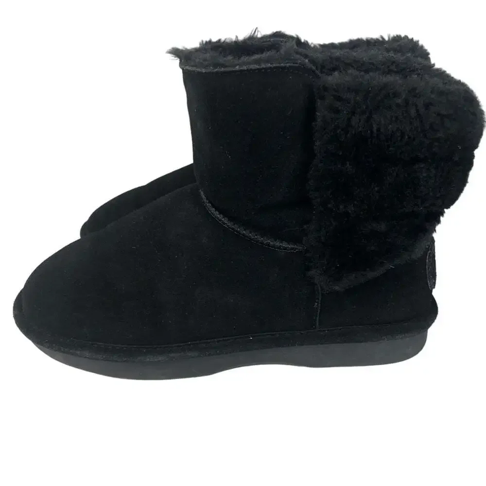 SoftMoc Winter Boots Women’s 9 Black Faux Fur Lined Short Cuff Flat Sole Cozy